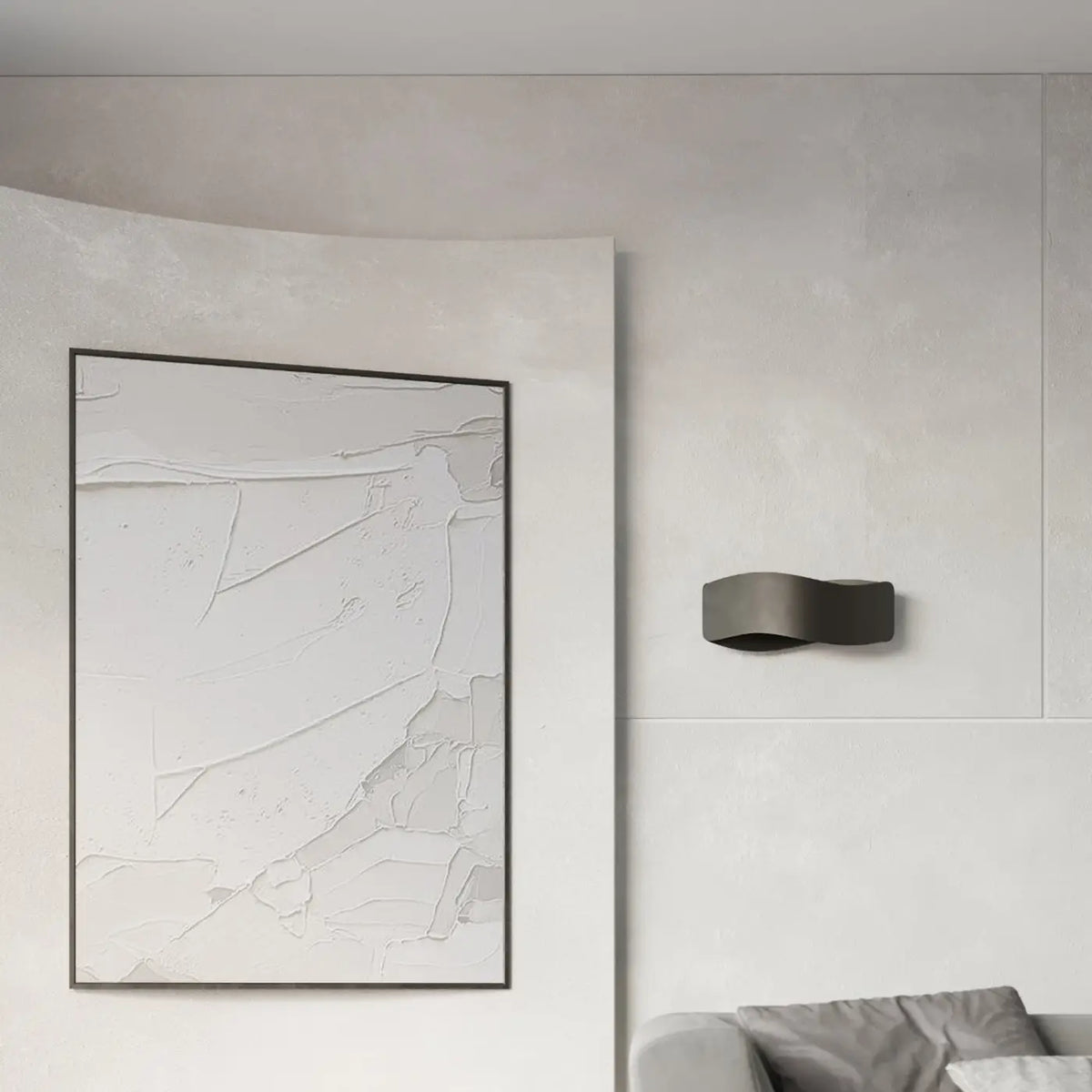 Applique murale ondulée en acier, à lumière indirecte