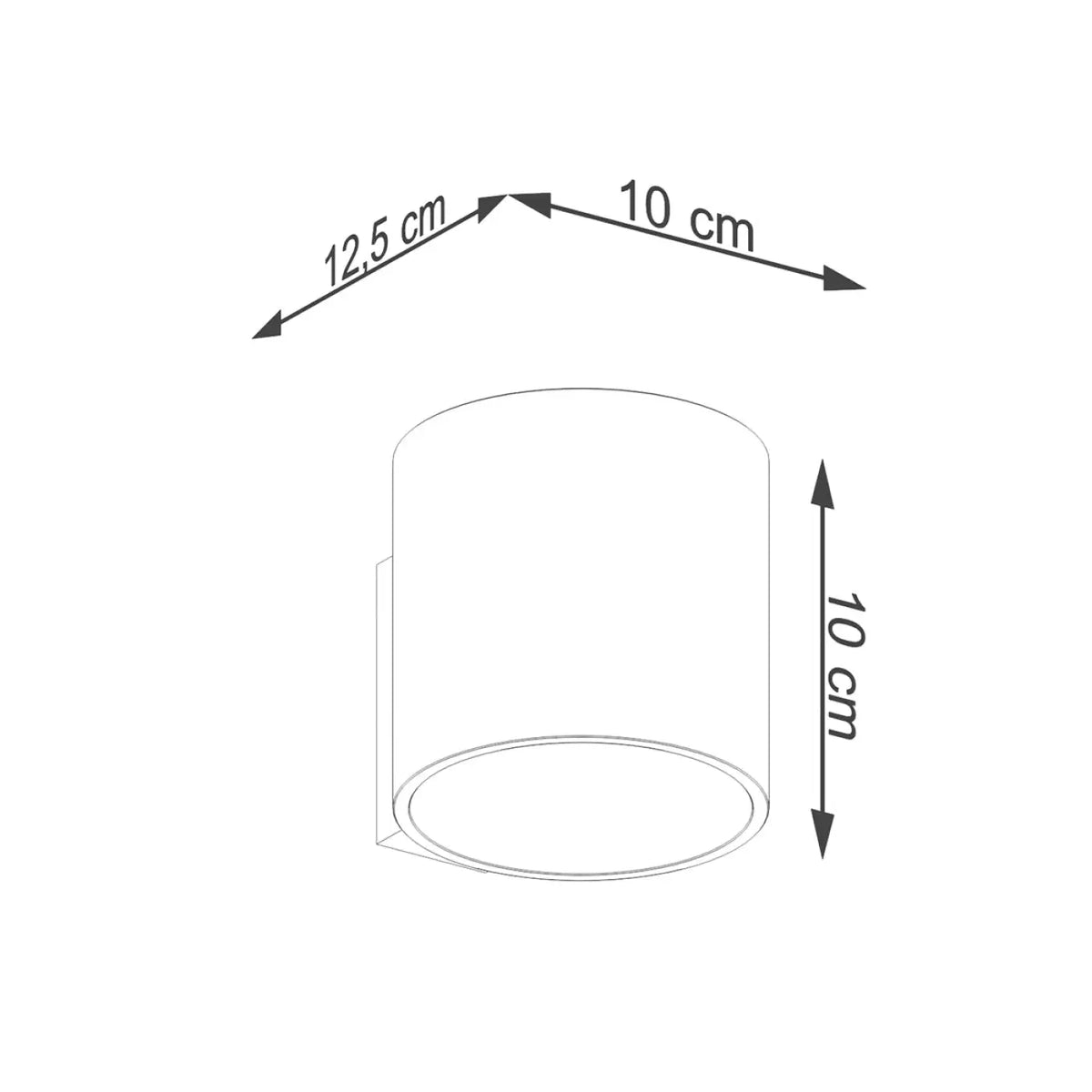 Applique murale cylindre en aluminium doré, ampoule G9