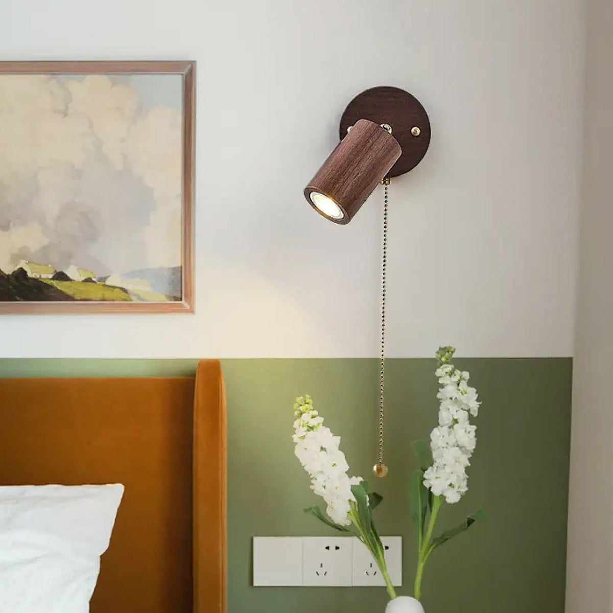 Applique murale orientable en bois naturel
