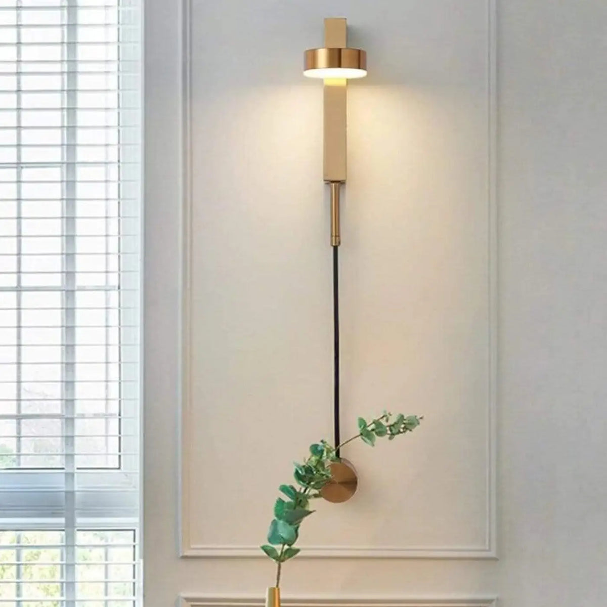 Applique murale orientable de 45 cm, noire, blanche ou dorée, doré