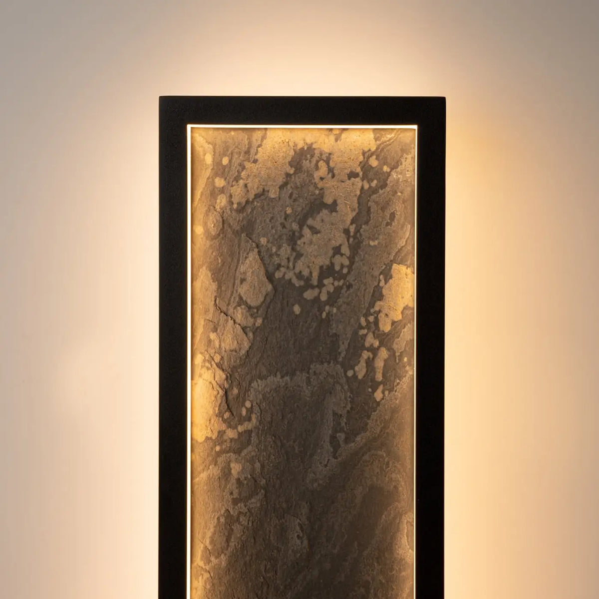 Applique murale LED barre noire effet pierre, 60 ou 80 cm
