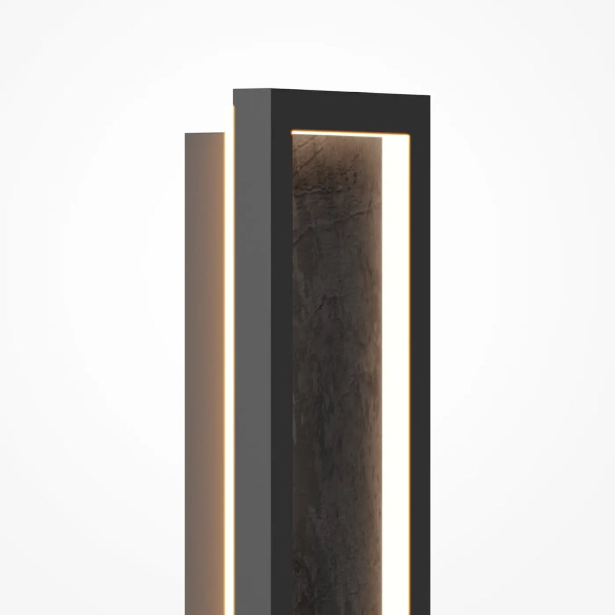 Applique murale LED barre noire effet pierre, 60 ou 80 cm