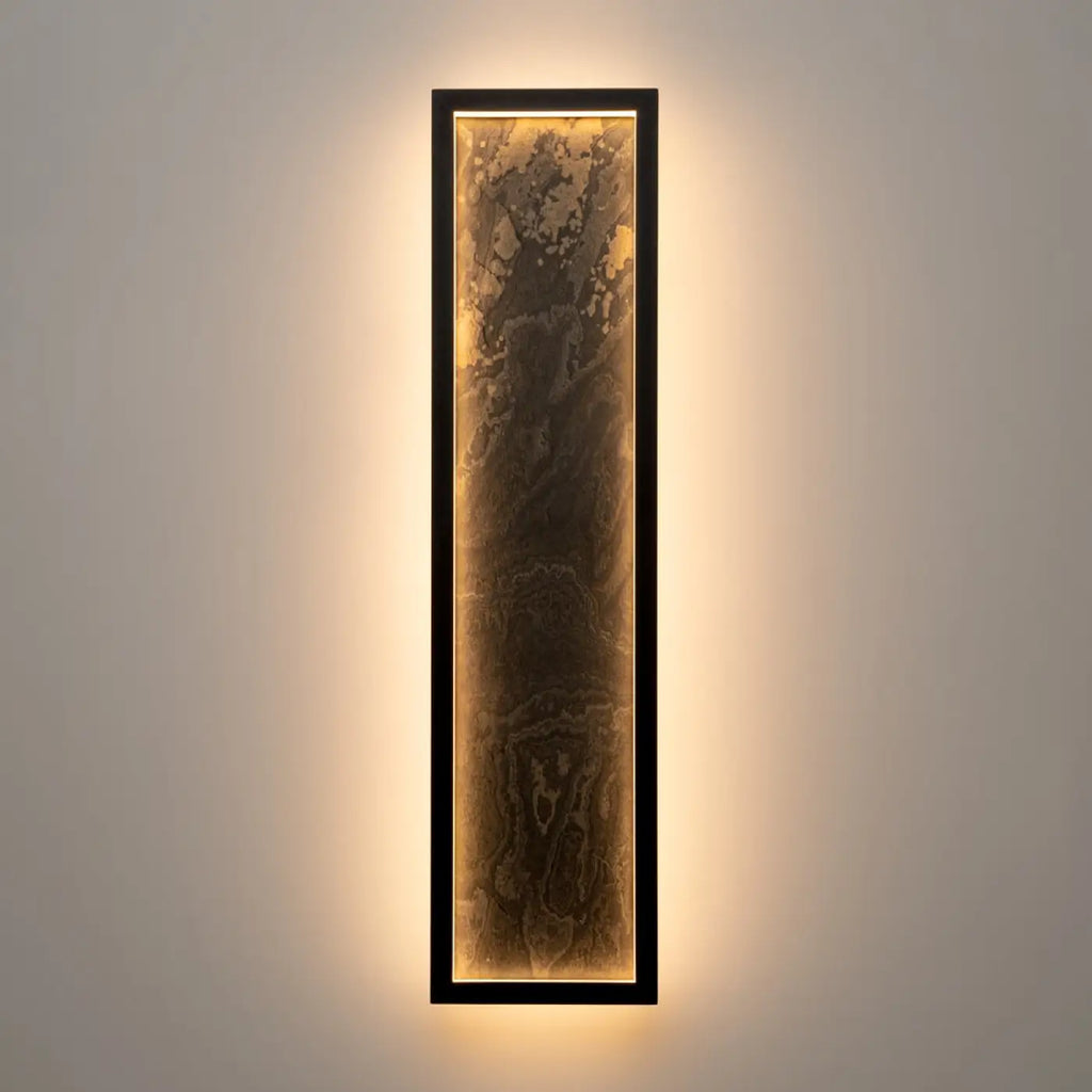 Applique murale LED barre noire effet pierre, 60 ou 80 cm