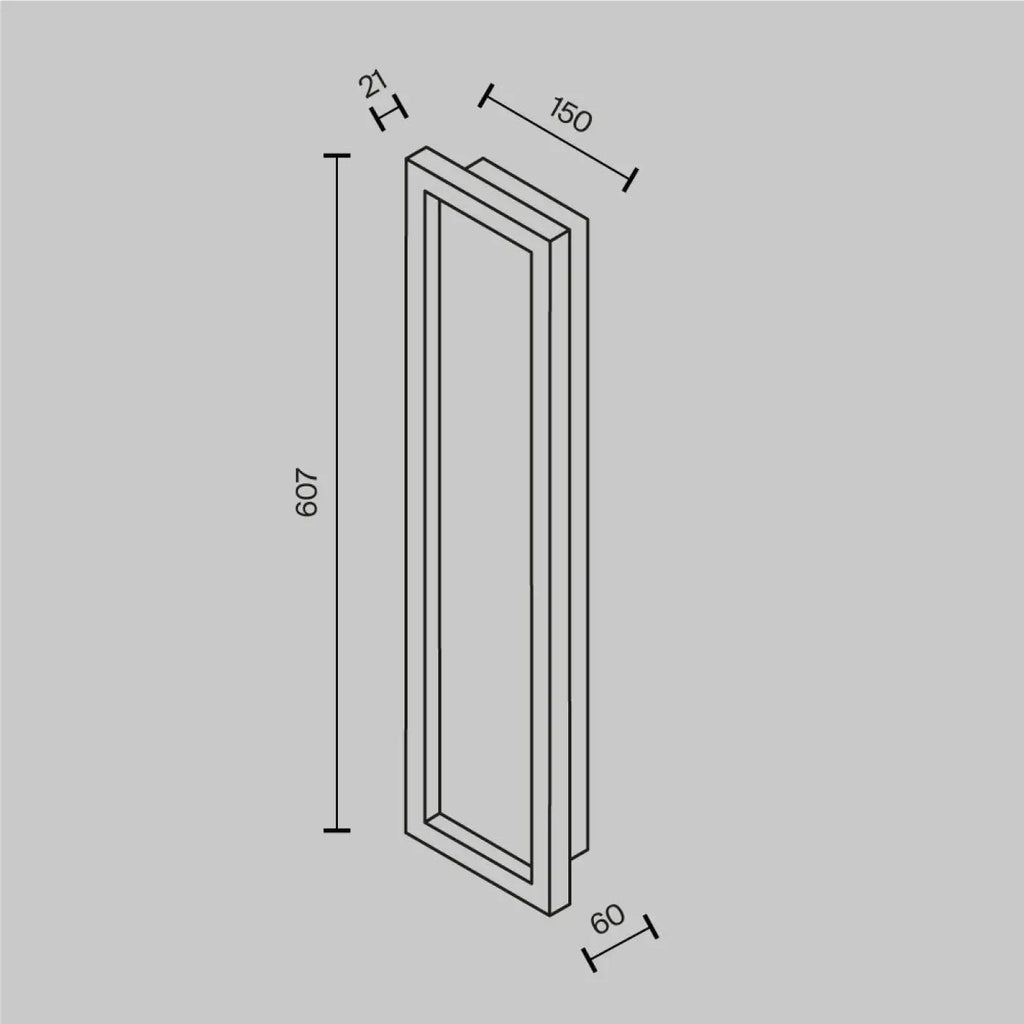 Applique murale LED barre noire effet pierre, 60 ou 80 cm