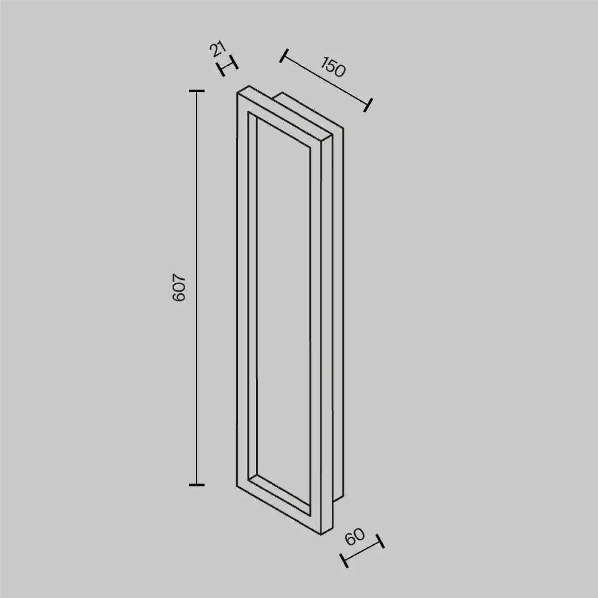 Applique murale LED barre noire effet pierre, 60 ou 80 cm