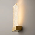 Applique murale LED plaquette de verre travaillé, doré ou argenté, doré