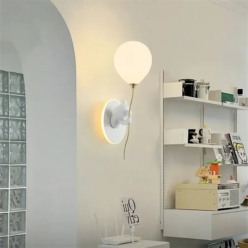 Applique LED ourson au ballon pour chambre d'enfant, blanc