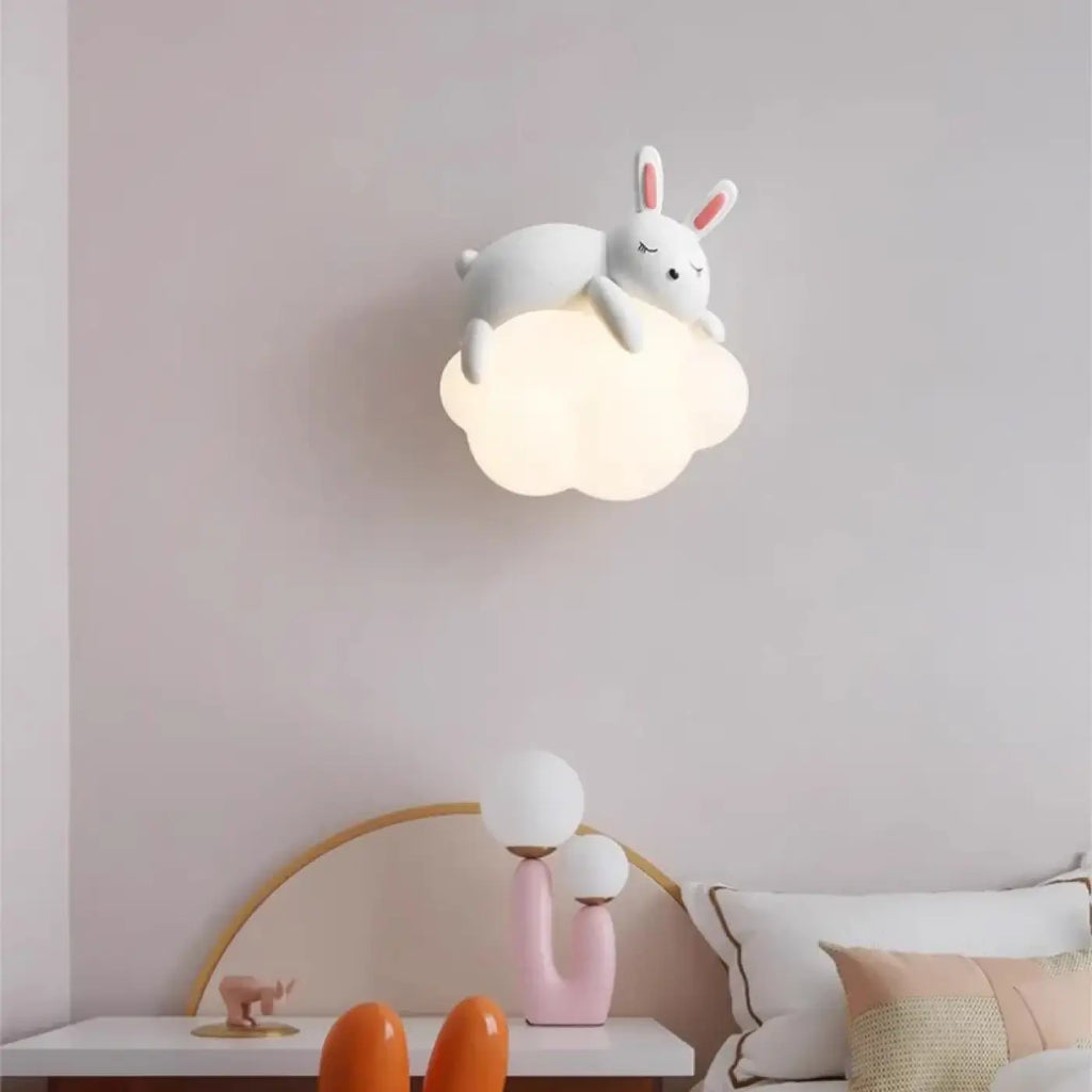 Applique murale enfant ours ou lapin, coloris blanc