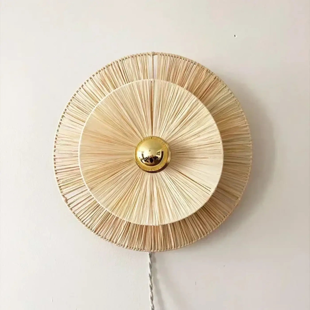 Applique murale en paille, beige, jaune ou rouge, beige