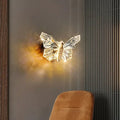 Applique murale papillon en cristal, trois teintes de lumière