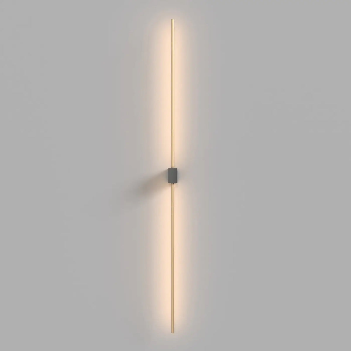 Applique murale LED tige verticale en verre, monture dorée
