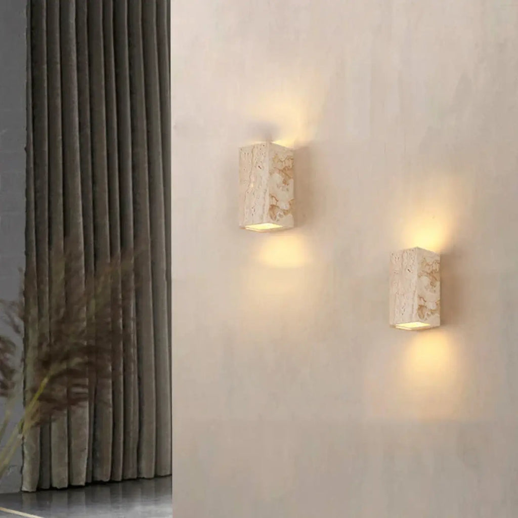 Applique murale en travertin, rectangle ou carrée