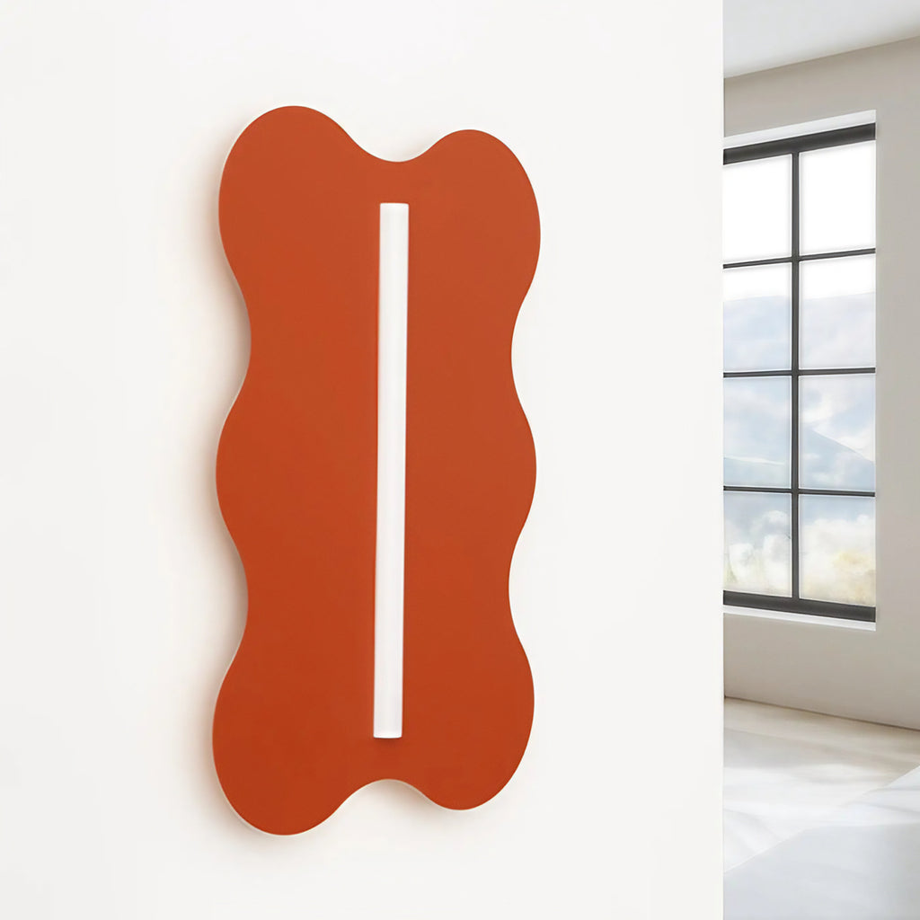 Applique murale en acier ondulé, ampoule tube apparente, 16 coloris