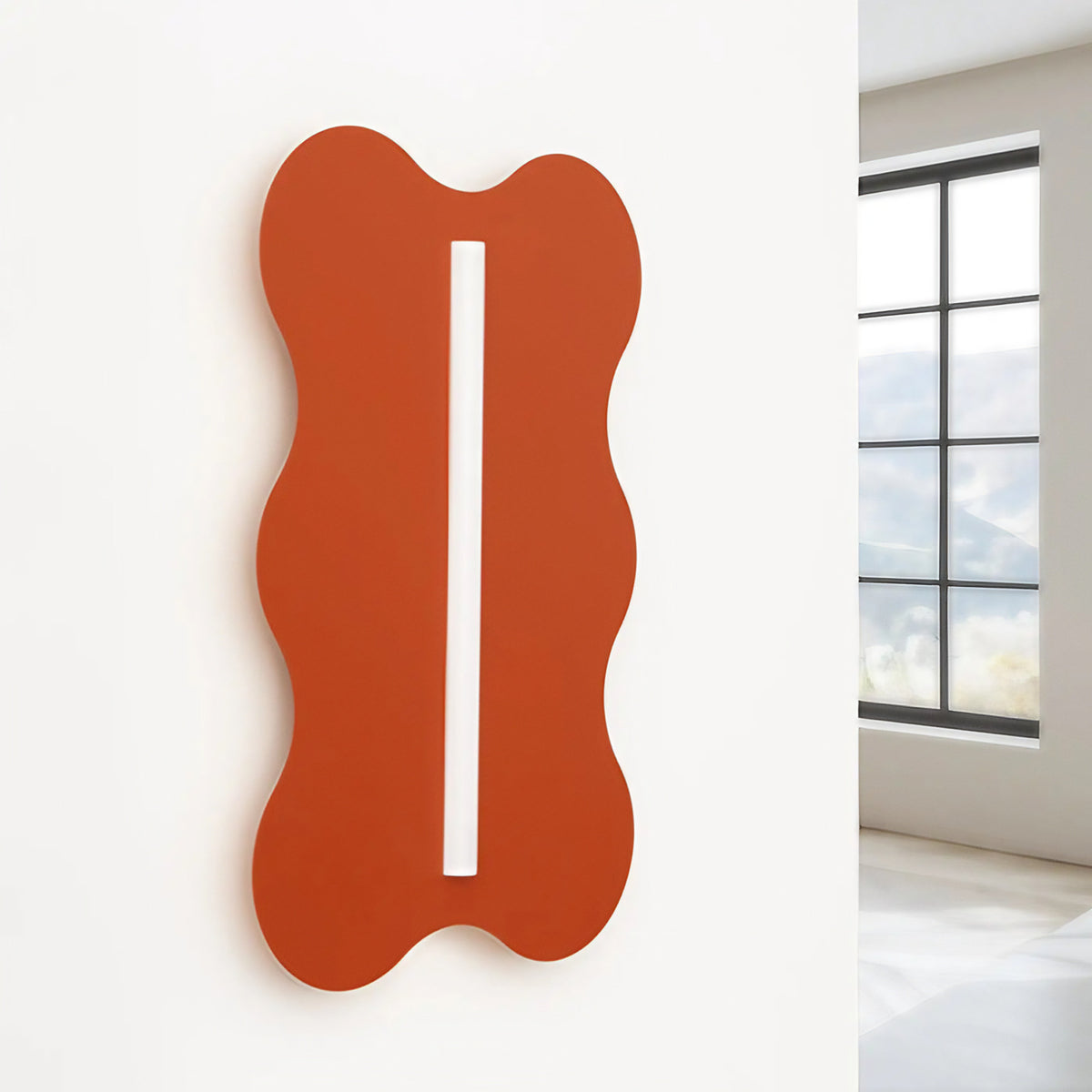 Applique murale en acier ondulé, ampoule tube apparente, 16 coloris