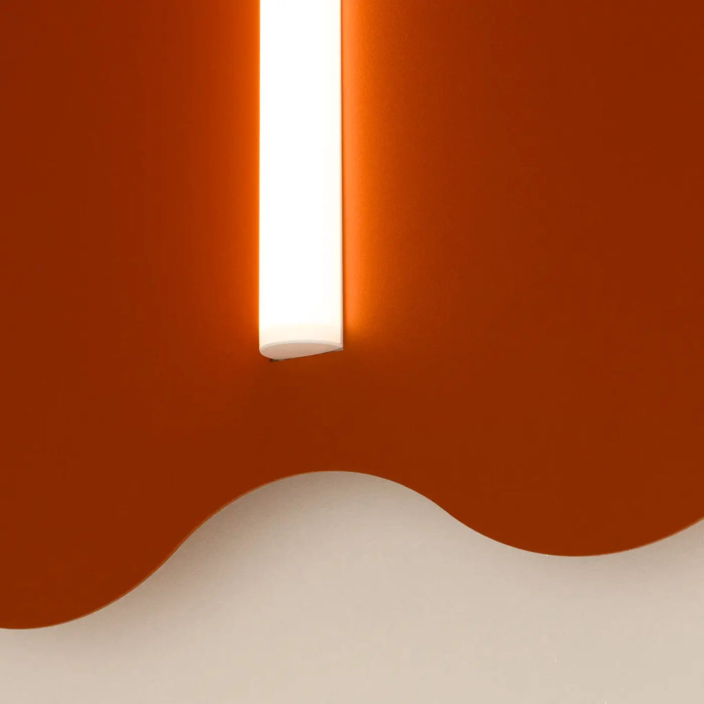 Applique murale en acier ondulé, ampoule tube apparente, 16 coloris