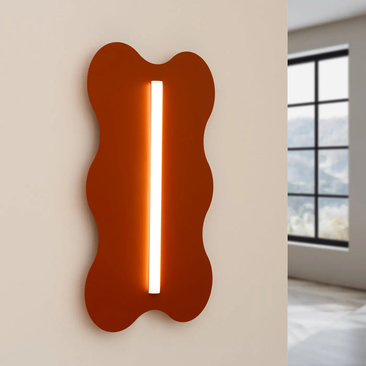 Applique murale en acier ondulé, ampoule tube apparente, 16 coloris