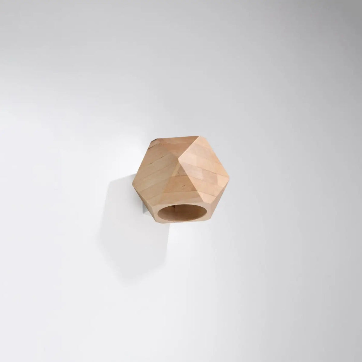 Applique murale en bois naturel taillé en facettes, ampoule G9