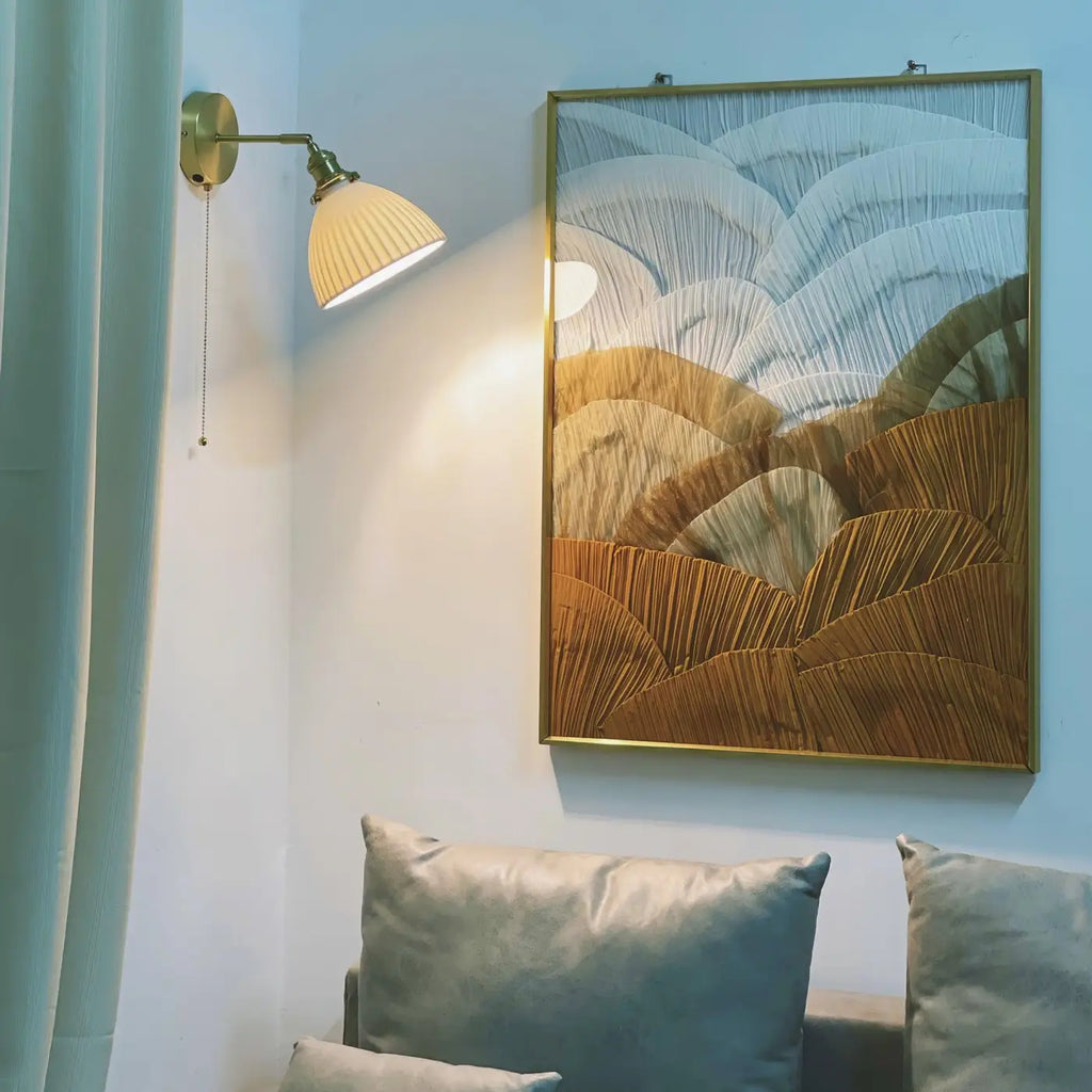 Applique murale en porcelaine blanche, ligne discrète