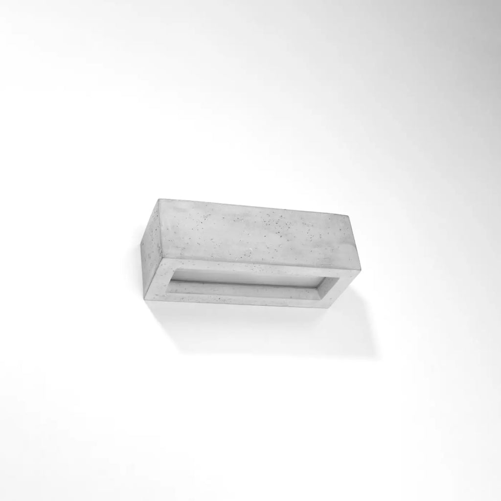 Applique murale rectangle en céramique ou béton, lumière haut et bas, gris