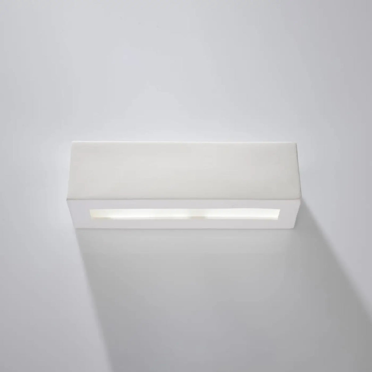 Applique murale rectangle en céramique ou béton, lumière haut et bas, blanc