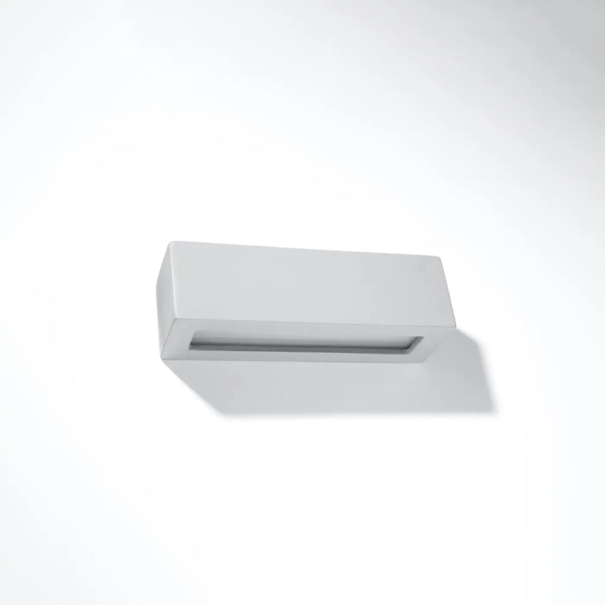 Applique murale rectangle en céramique ou béton, lumière haut et bas, gris