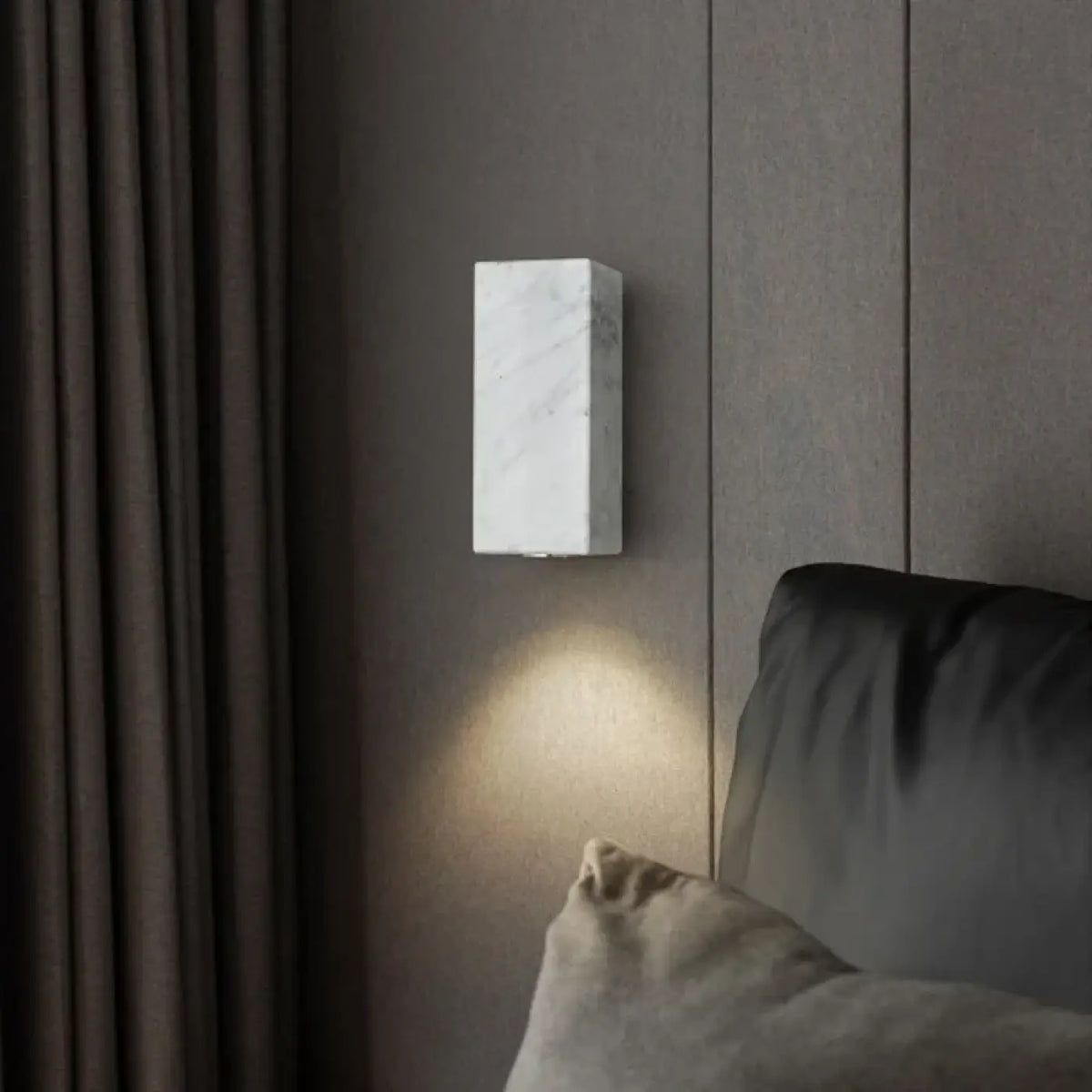 Applique murale rectangle effet marbre, blanche ou noire, blanc