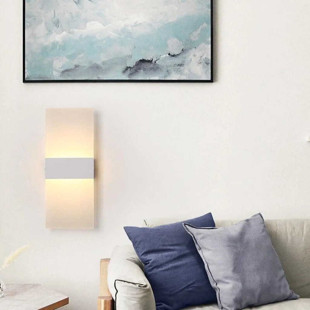 Applique murale rectangulaire en aluminium, 10 W, noir ou blanc, blanc
