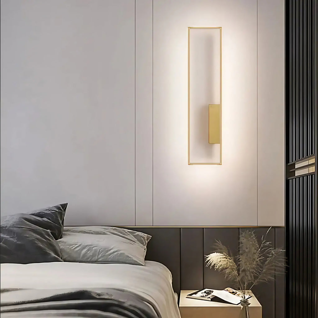 Applique murale rectangle, simple ou double, noir ou doré, doré