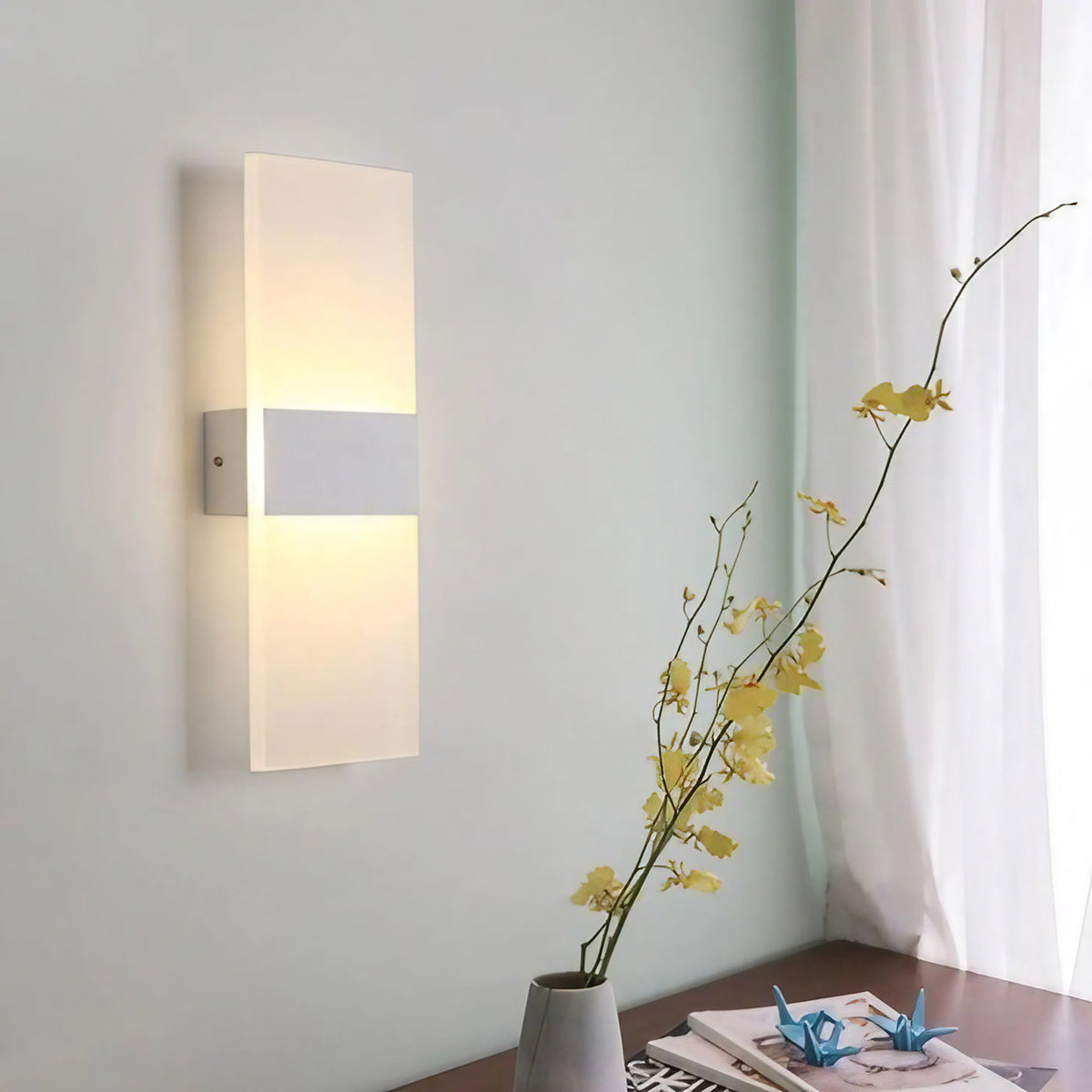 Applique murale rectangulaire en aluminium, 10 W, noir ou blanc
