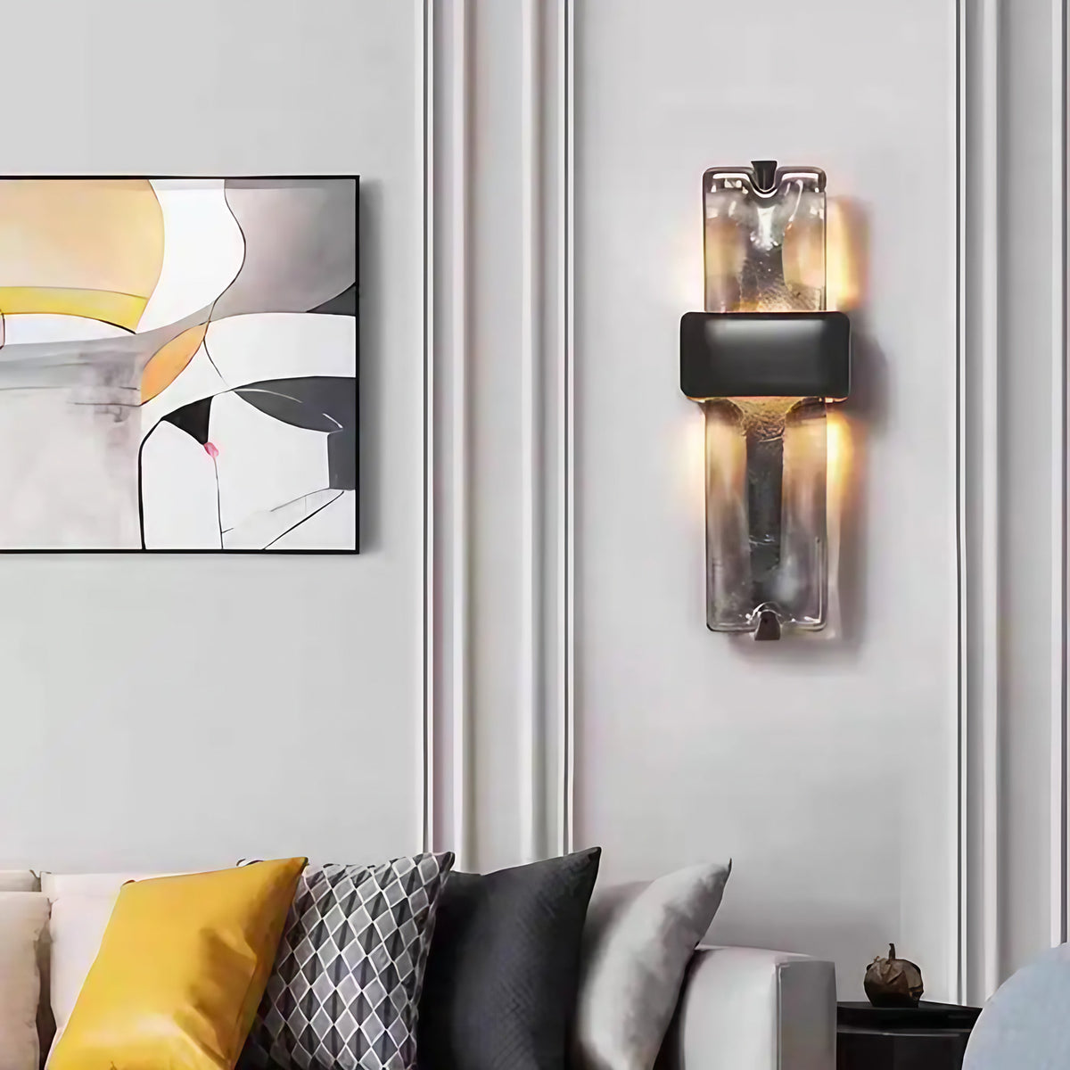 Applique murale rétro en métal et verre, style américain