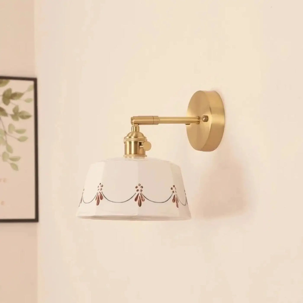 Applique rétro chic en céramique à motifs et laiton