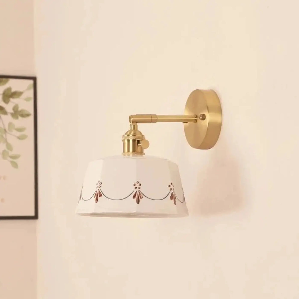 Applique rétro chic en céramique à motifs et laiton