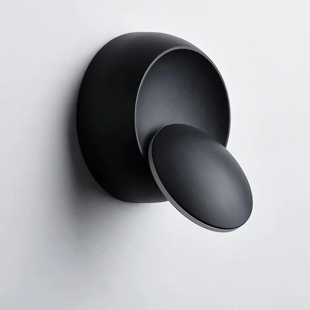 Applique murale ronde sur support coulissant, noire ou blanche