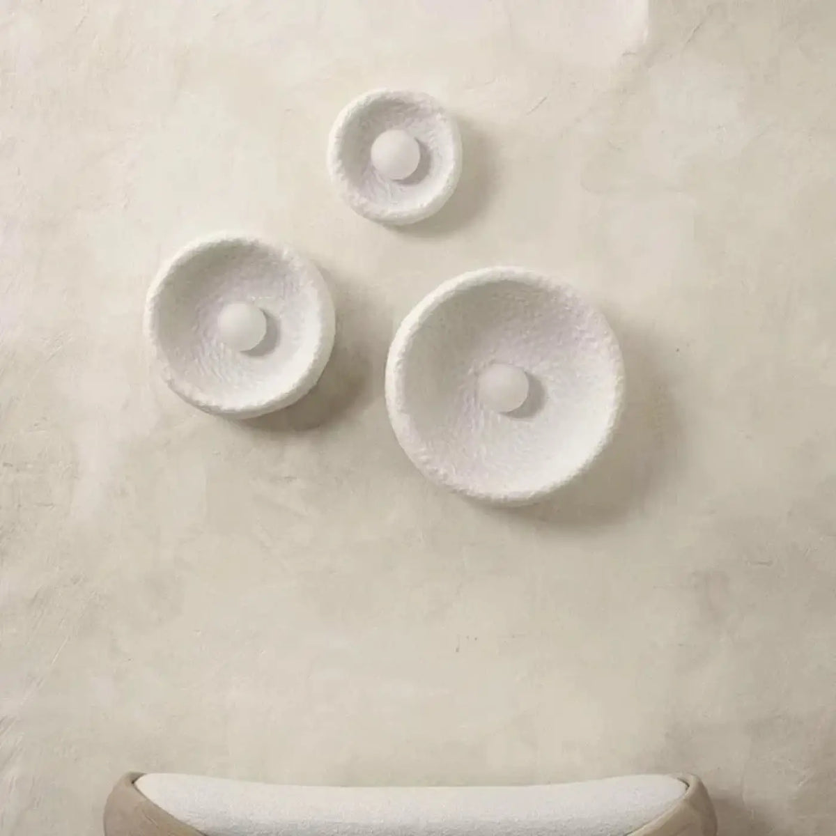 Applique murale ronde en céramique LED, trois tailles