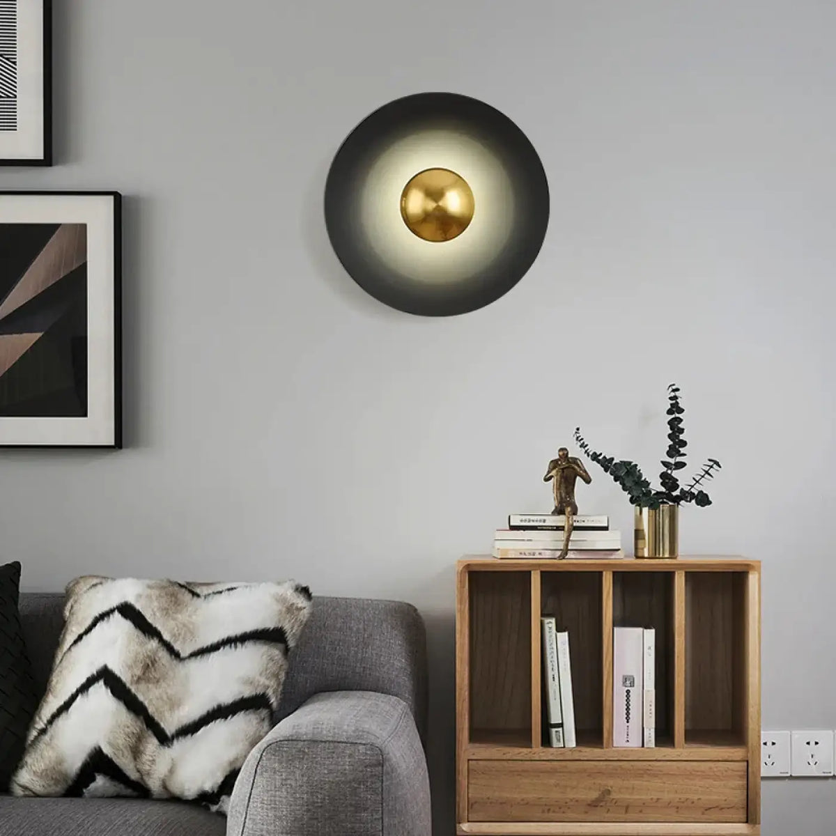 Applique murale ronde colorée, cinq coloris, noir