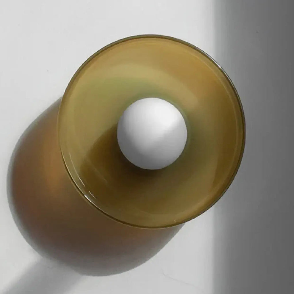 Applique ronde en verre et boule blanche, trois coloris