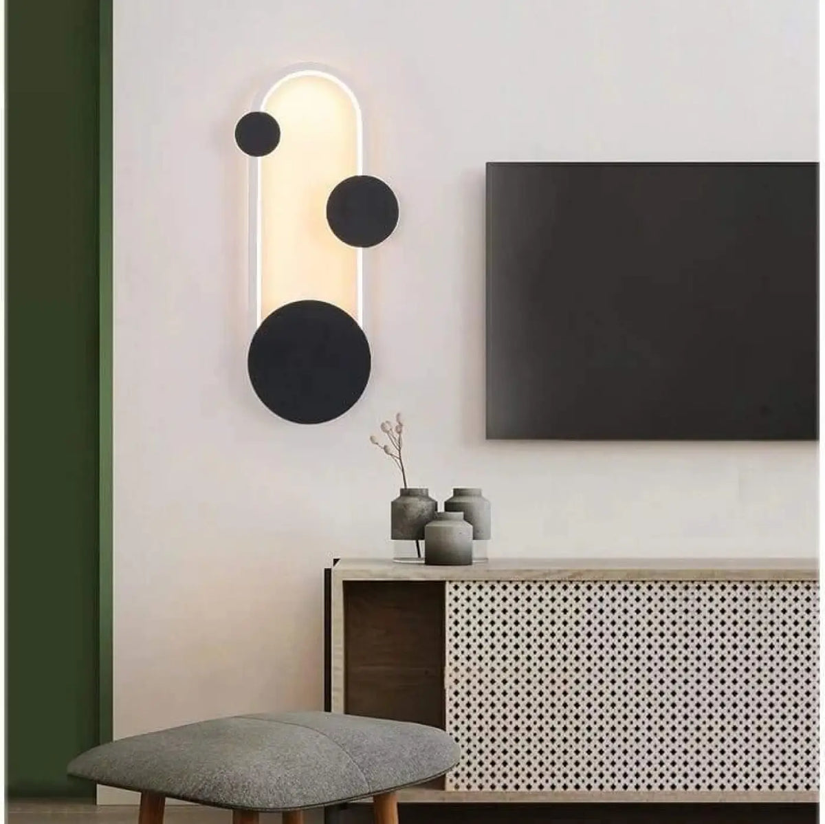 Applique murale ronde ou ovale, coloris blanc ou doré, blanc