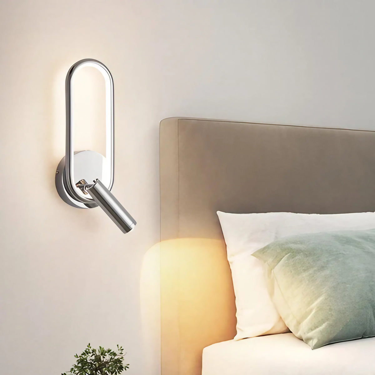 Applique pour tête de lit, ronde ou ovale, blanche ou noire, blanc