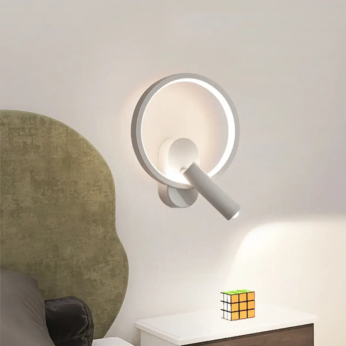 Applique pour tête de lit, ronde ou ovale, blanche ou noire, blanc