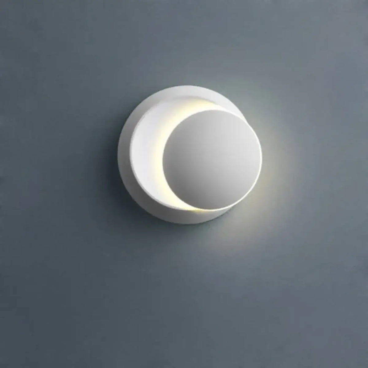 Applique murale ronde sur support coulissant, noire ou blanche, blanc