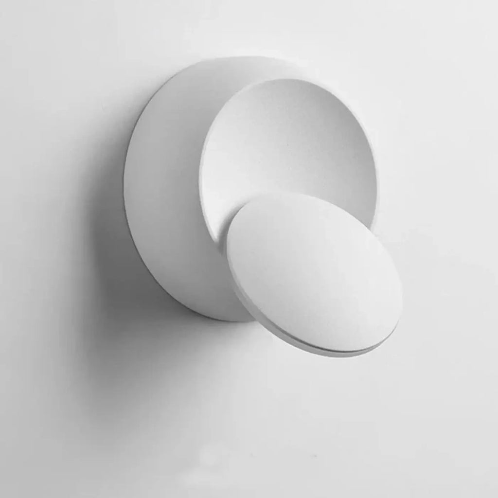 Applique murale ronde sur support coulissant, noire ou blanche