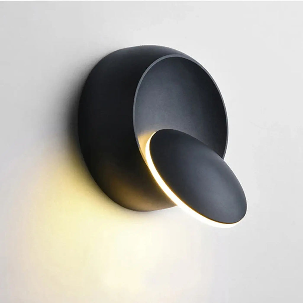 Applique murale ronde sur support coulissant, noire ou blanche