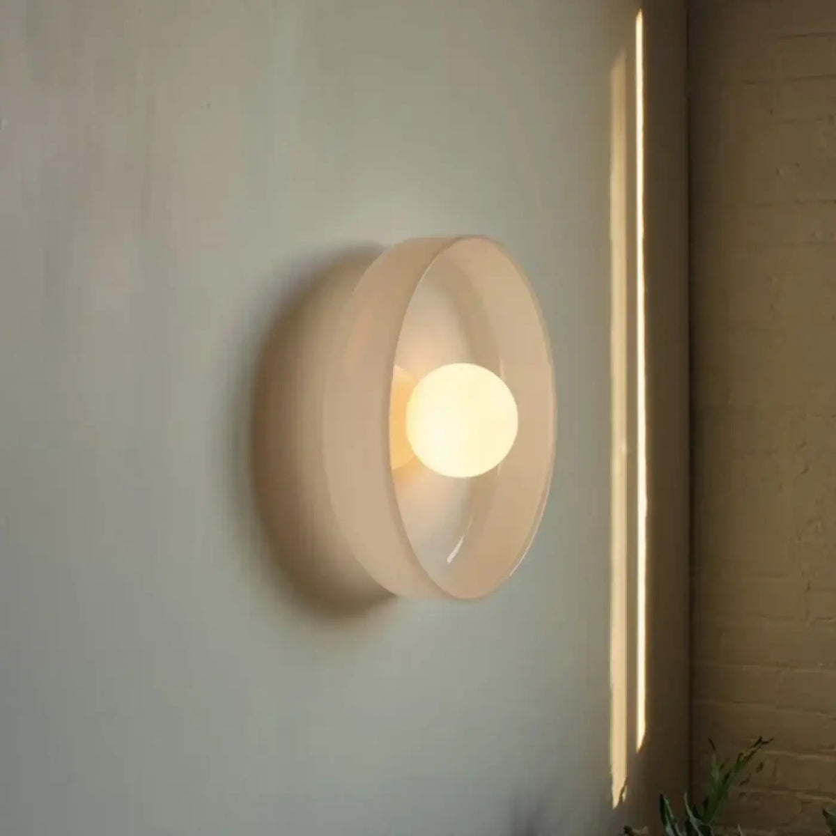 Applique ronde en verre et boule blanche, trois coloris, blanc