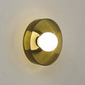 Applique ronde en verre et boule blanche, trois coloris, vert