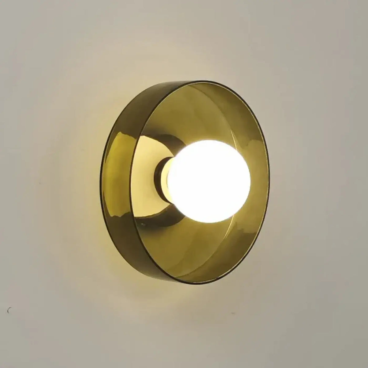Applique ronde en verre et boule blanche, trois coloris, vert