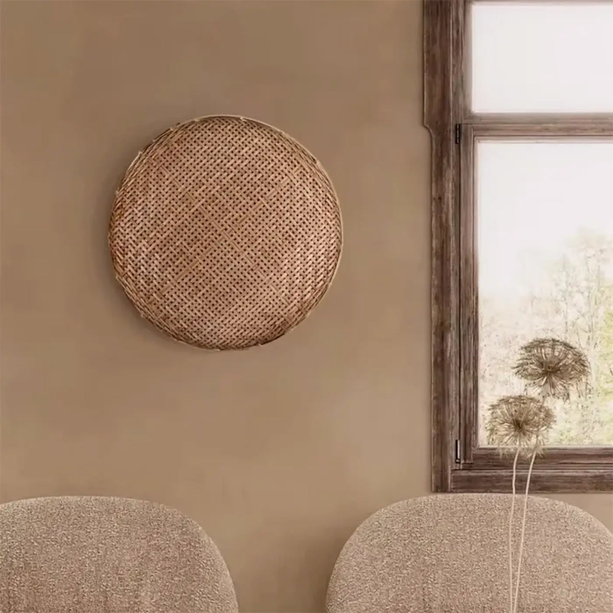 Applique murale en rotin et bambou, style japonais, trois tailles