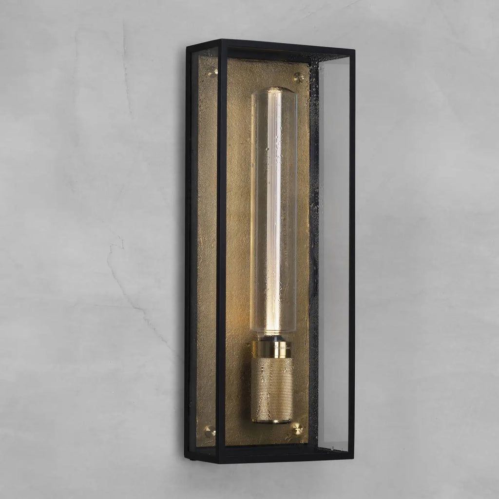 Applique murale cage en métal et verre IP44 pour salle de bains