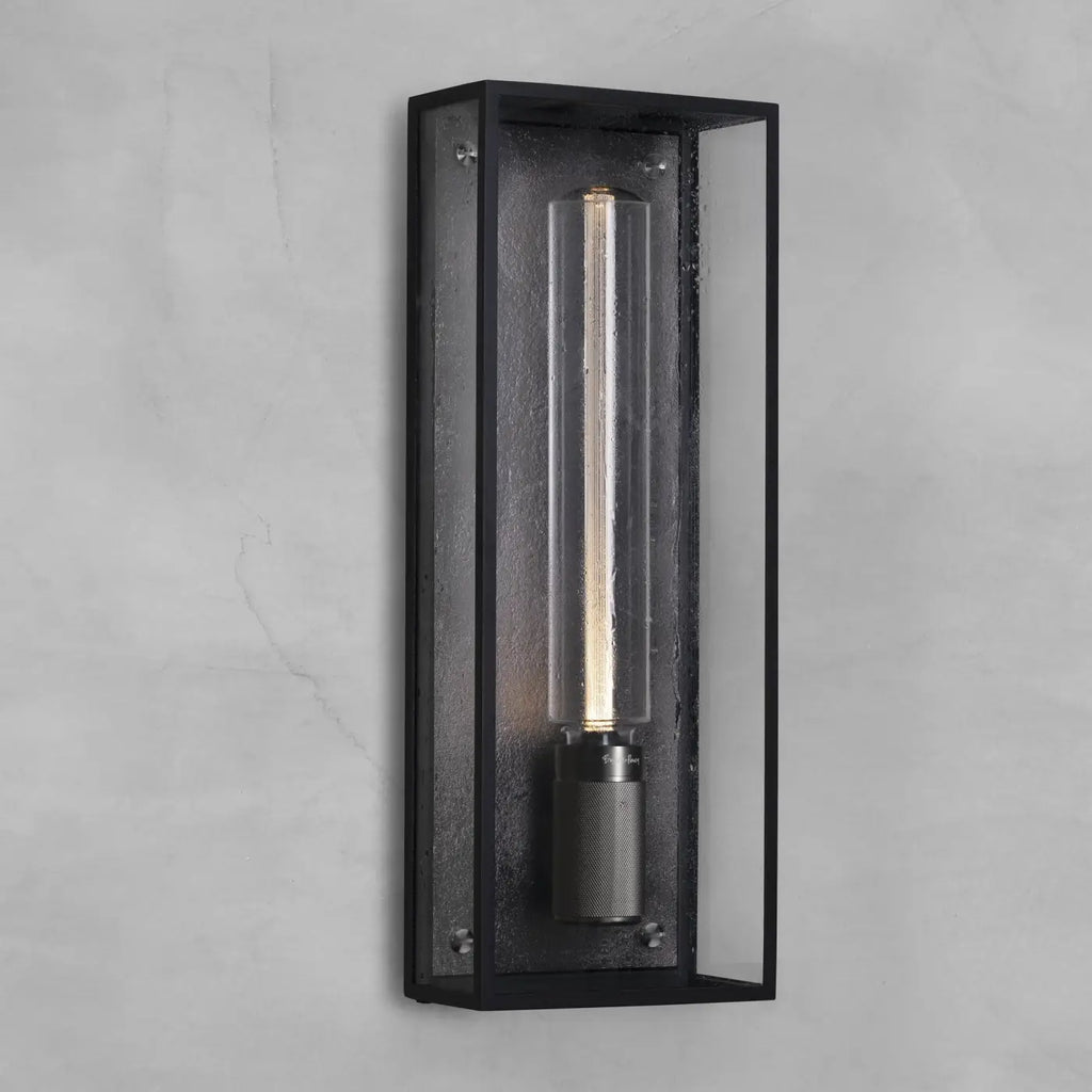 Applique murale cage en métal et verre IP44 pour salle de bains