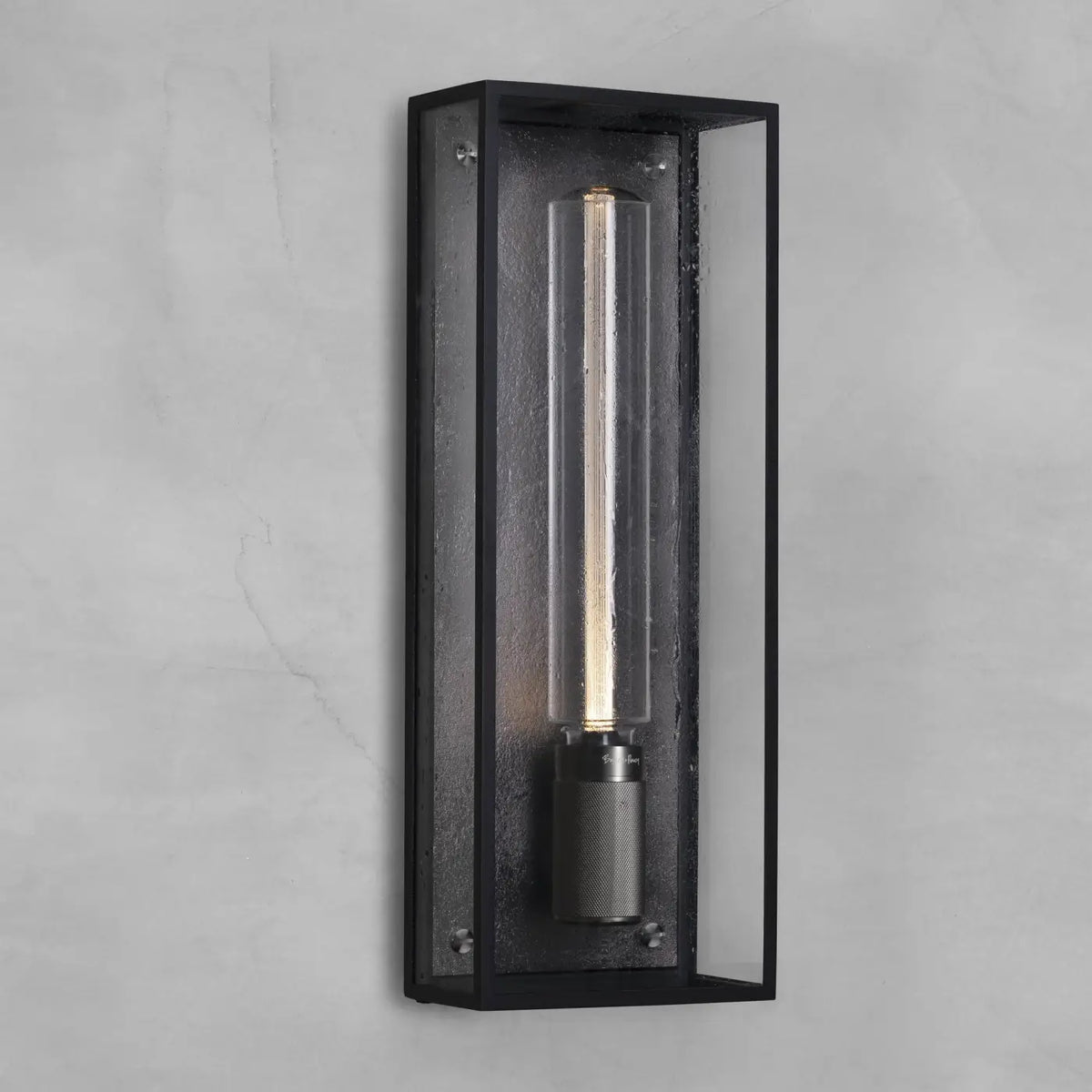 Applique murale cage en métal et verre IP44 pour salle de bains