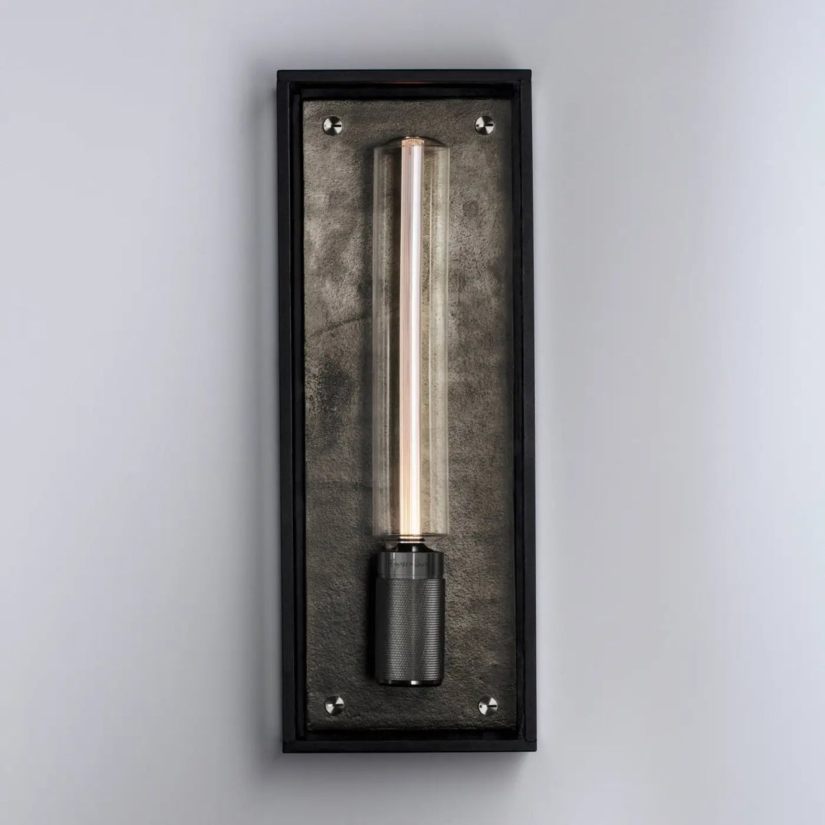Applique murale cage en métal et verre IP44 pour salle de bains